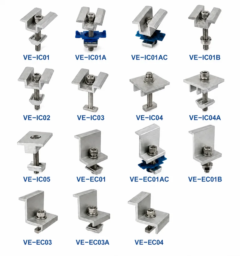 Solar Panel Mid and End Clamps